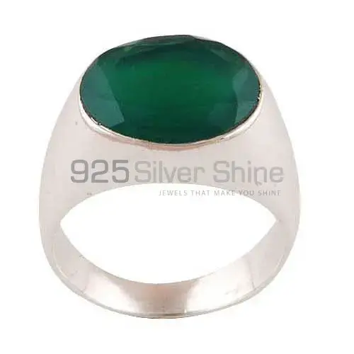 Affordable 925 Sterling Silver Rings Wholesaler In Green Onyx Gemstone Jewelry 925SR3414