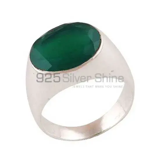 Affordable 925 Sterling Silver Rings Wholesaler In Green Onyx Gemstone Jewelry 925SR3414_0