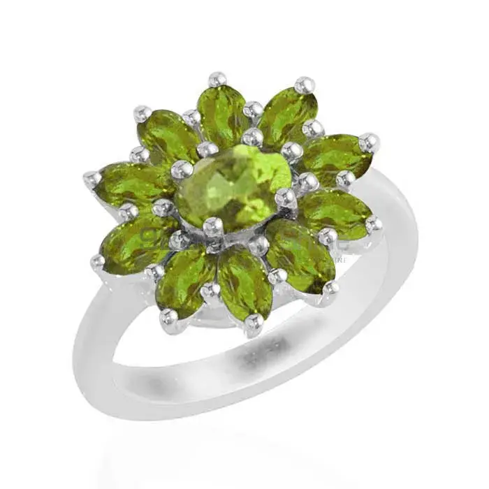 Affordable 925 Sterling Silver Rings Wholesaler In Peridot Gemstone Jewelry 925SR1743