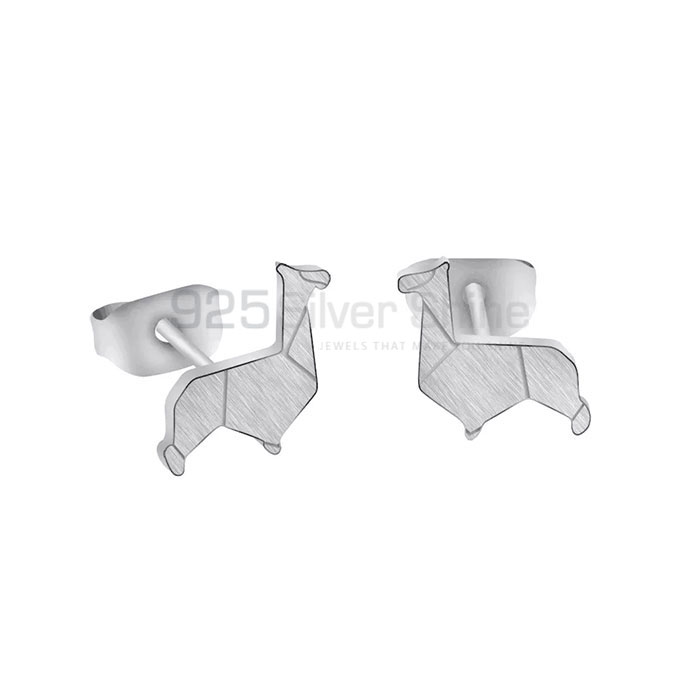 Alpaca Llama Earring, Wholesale Animal Minimalist Earring In 925 Sterling Silver AME57