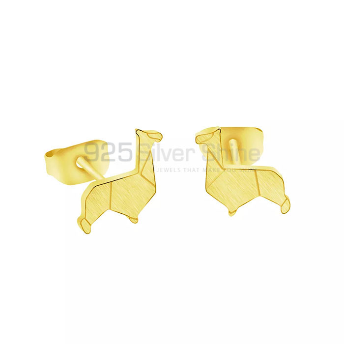 Alpaca Llama Earring, Animal Minimalist Earring In 925 Sterling Silver AME57_1