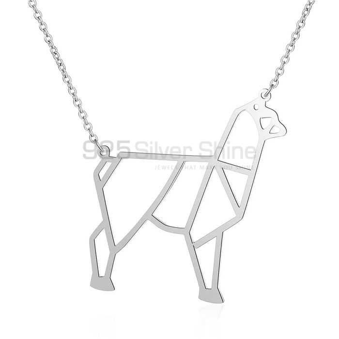 Alpaca Necklace, Hand Made Animal Minimalist Necklace In 925 Sterling Silver AMN201