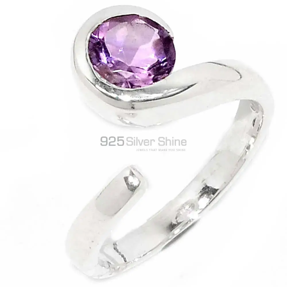 Adjustable Amethyst Sterling Silver Rings 925SR083-5