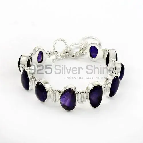 Amethyst Gemstone Handmade Bracelets In 925 Sterling Silver Jewelry 925SB426