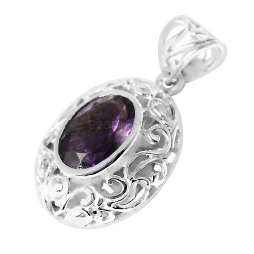 Amethyst Gemstone Handmade Pendants In 925 Sterling Silver Jewelry 925SP232-5_1