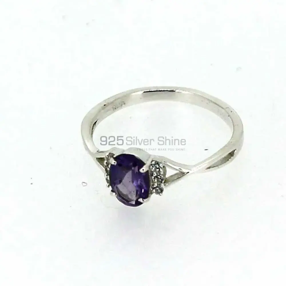 Amethyst February Birthstone Silver Ring 925SR051-2_1