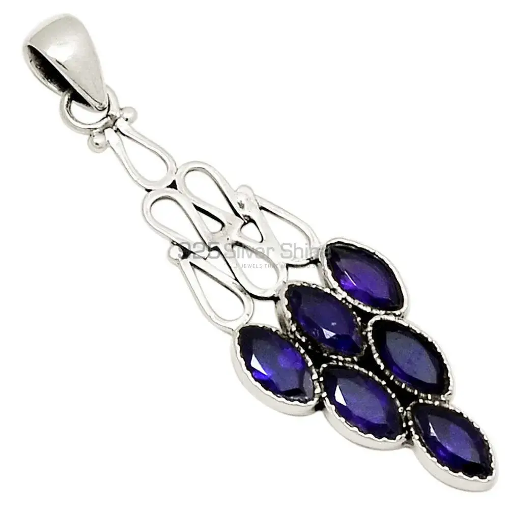 Amethyst Gemstone Pendants Exporters In 925 Solid Silver Jewelry 925SP116-2