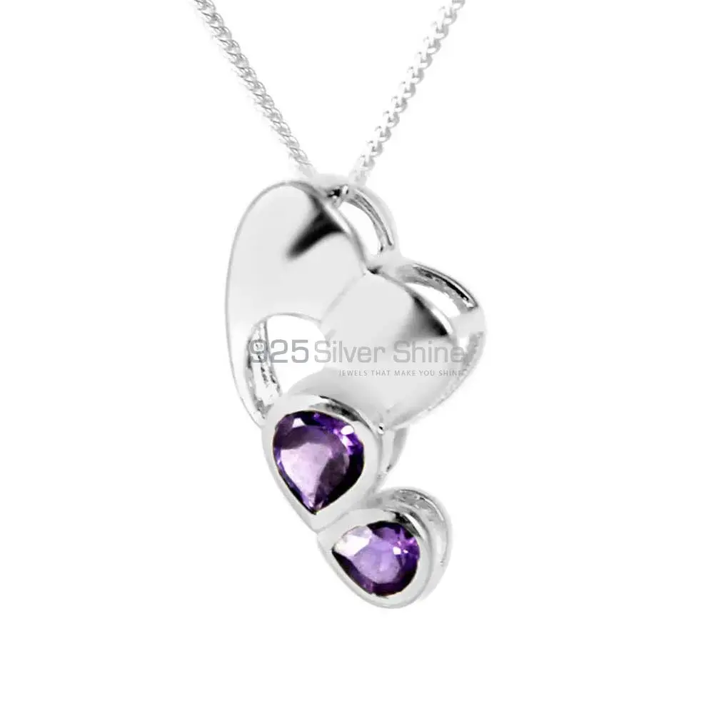 Amethyst Gemstone Pendants In 925 Solid Silver Jewelry 925SP209-2_0