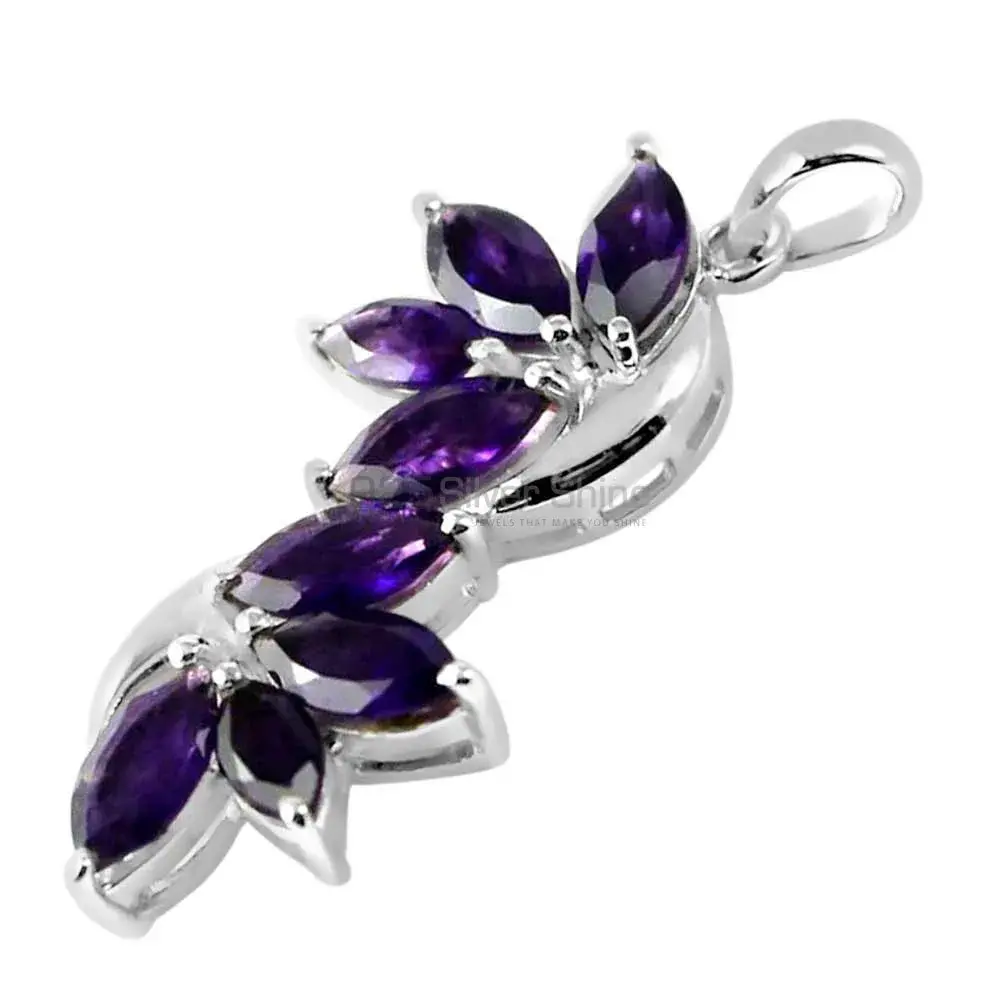 Amethyst Gemstone Pendants In 925 Solid Silver Jewelry 925SP241-4_1