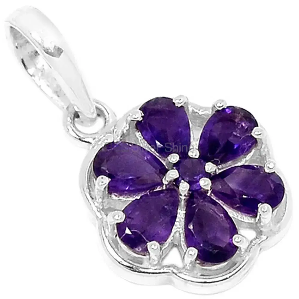 Amethyst Gemstone Pendants Suppliers In 925 Fine Silver Jewelry 925SP294-5