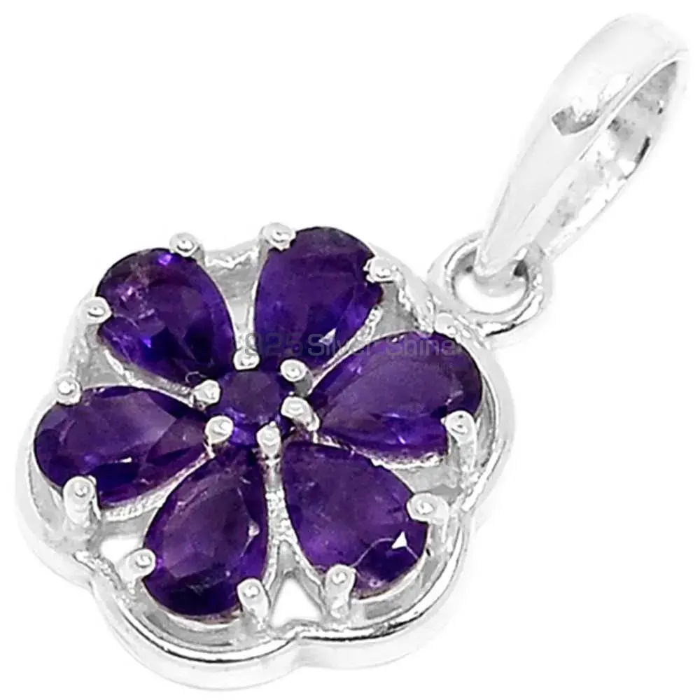 Amethyst Gemstone Pendants Suppliers In 925 Fine Silver Jewelry 925SP294-5_0