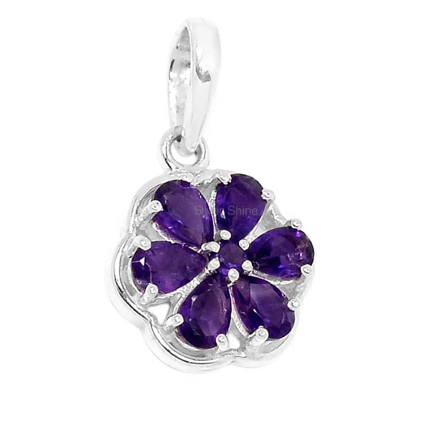 Amethyst Gemstone Pendants Suppliers In 925 Fine Silver Jewelry 925SP294-5_1