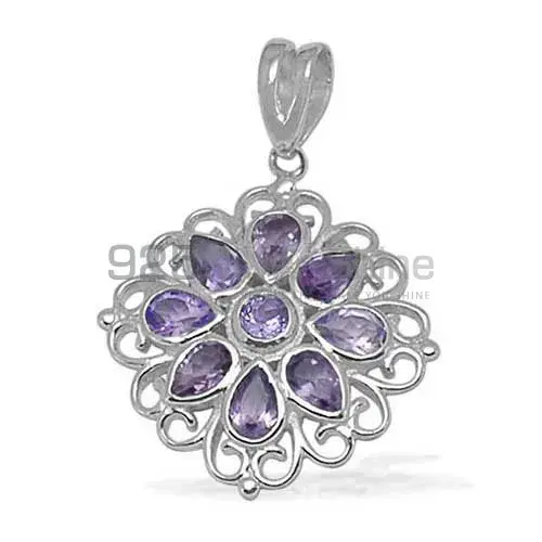 Amethyst Gemstone Pendants Wholesaler In Fine Sterling Silver Jewelry 925SP1393