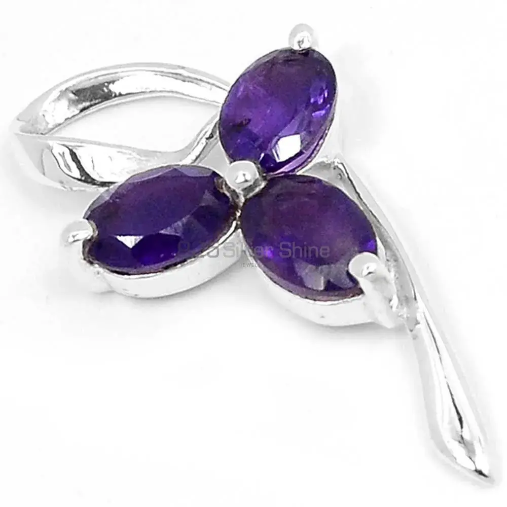 Amethyst Gemstone Pendants Wholesaler In Fine Sterling Silver Jewelry 925SSP330-1