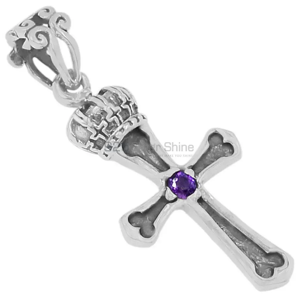 Amethyst Gemstone Pendants In Fine Sterling Silver Jewelry 925SSP347-1_0
