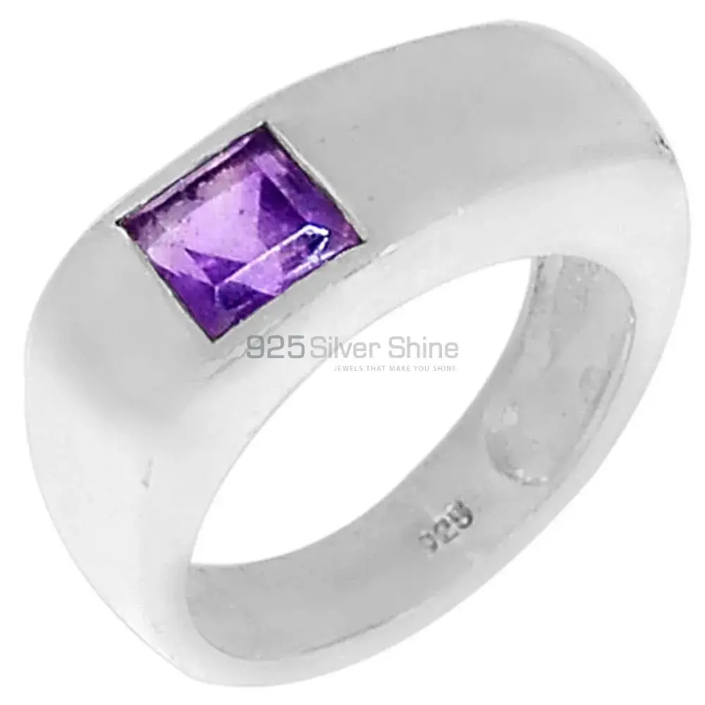 Sterling Silver Amethyst Cut Stone Women's Rings 925SR098-6_0