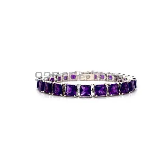Amethyst Gemstone Tennis Bracelets In 925 Solid Silver Jewelry 925SB178