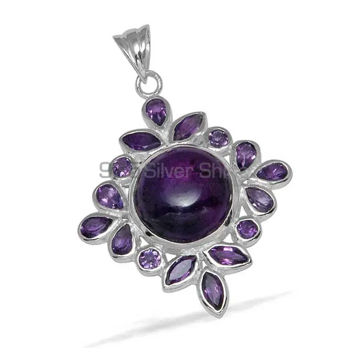 Amethyst Gemstone Pendants In Solid Sterling Silver Jewelry 925SP1442_1