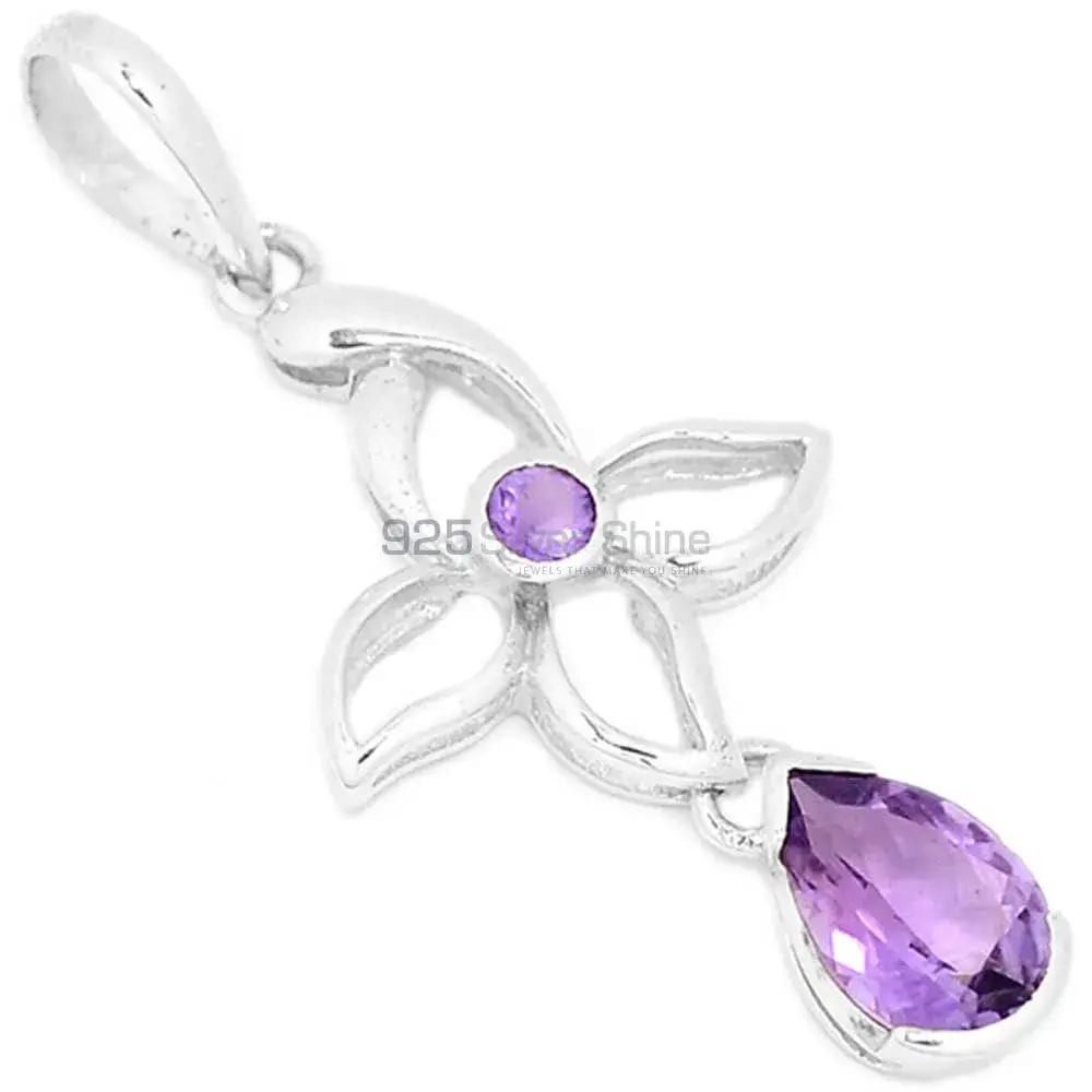 Amethyst Gemstone Top Quality Pendants In Solid Sterling Silver Jewelry 925SP273-1
