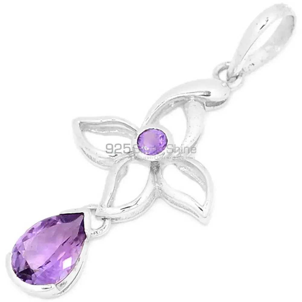 Amethyst Gemstone Pendants In Solid Sterling Silver Jewelry 925SP273-1_1