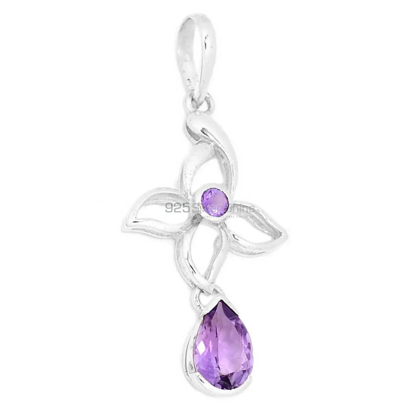 Amethyst Gemstone Pendants In Solid Sterling Silver Jewelry 925SP273-1_2