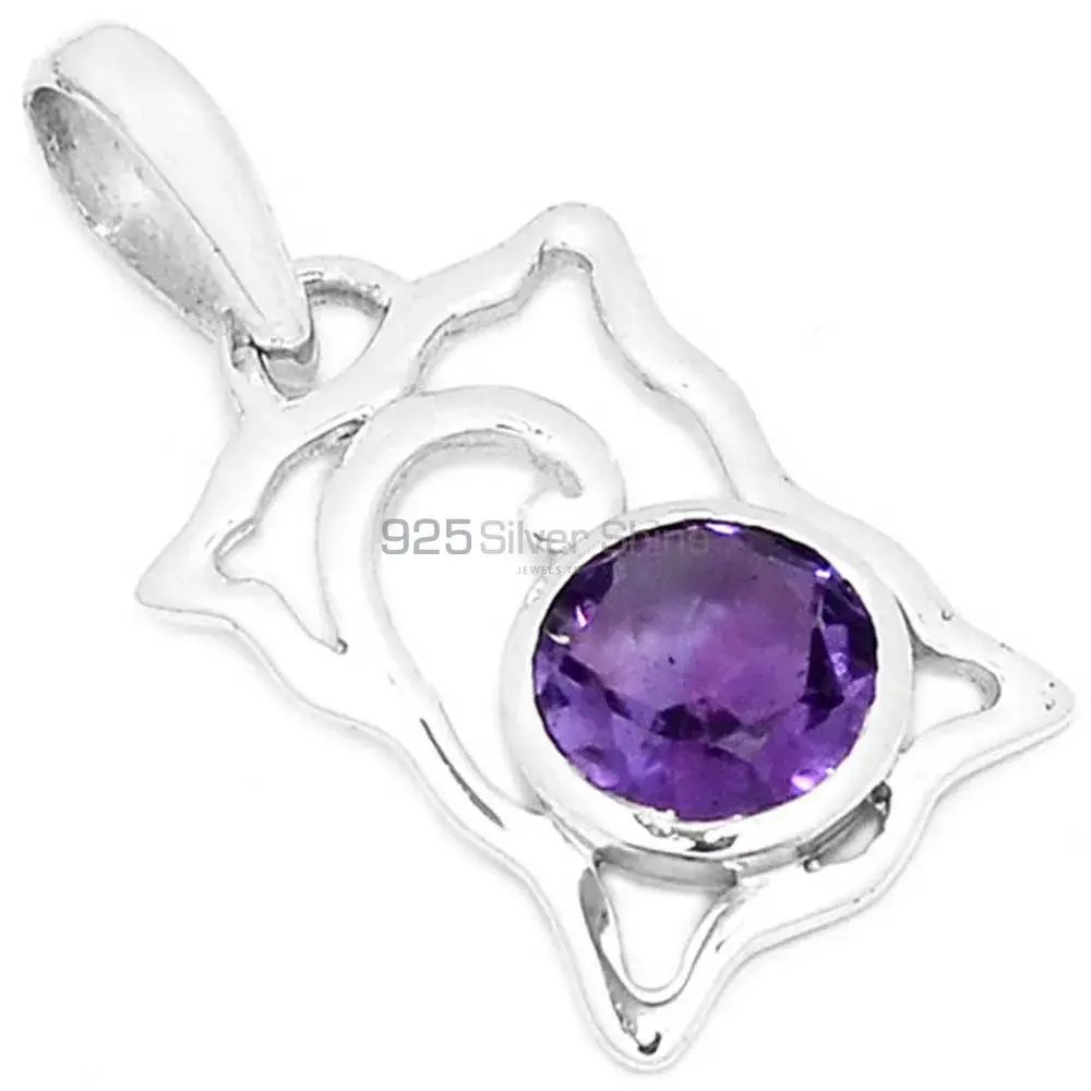 Amethyst Gemstone Pendants In Solid Sterling Silver Jewelry 925SP281-6