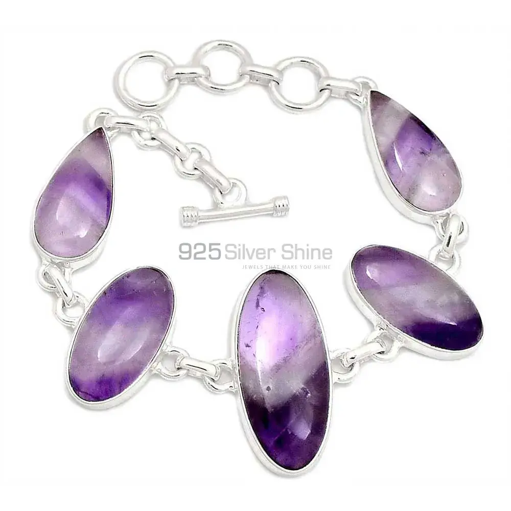 Amethyst Lace Agate Wholesale Gemstone Bracelets Exporters In 925 Solid Silver Jewelry 925SB267-1_0