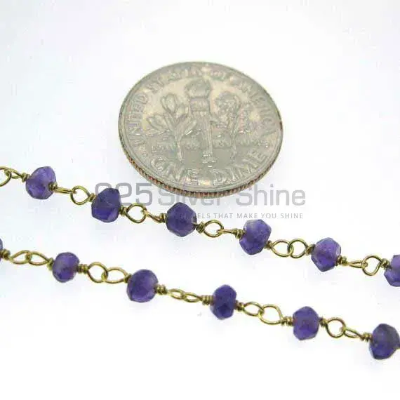 Amethyst quartz rosary chain . "Wire Wrapped 1 Feet Roll Chain" 925RC228