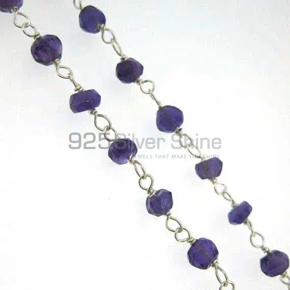 Amethyst quartz rosary chain . "Wire Wrapped 1 Feet Roll Chain" 925RC228_0