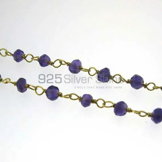 Amethyst quartz rosary chain . "Wire Wrapped 1 Feet Roll Chain" 925RC228_2