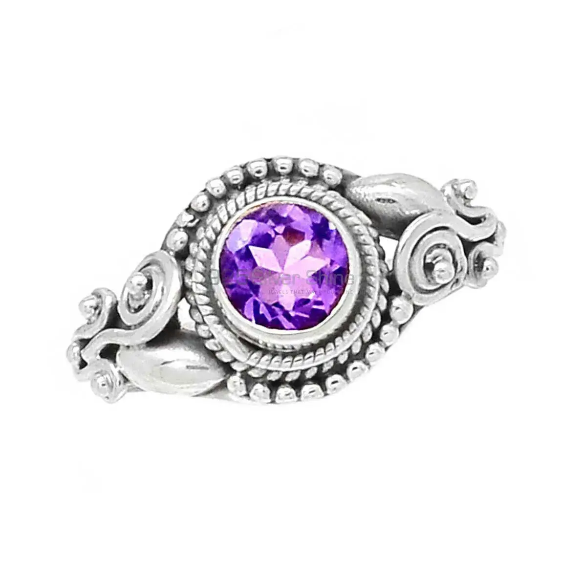 Faceted Amethyst Cut Stone Rings Jewelry 925SR2378_0