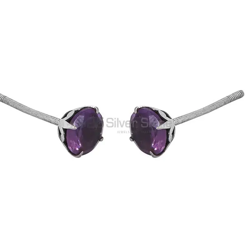 Amethyst Studs Earring In 925 Sterling Silver Jewelry 925SE14_1