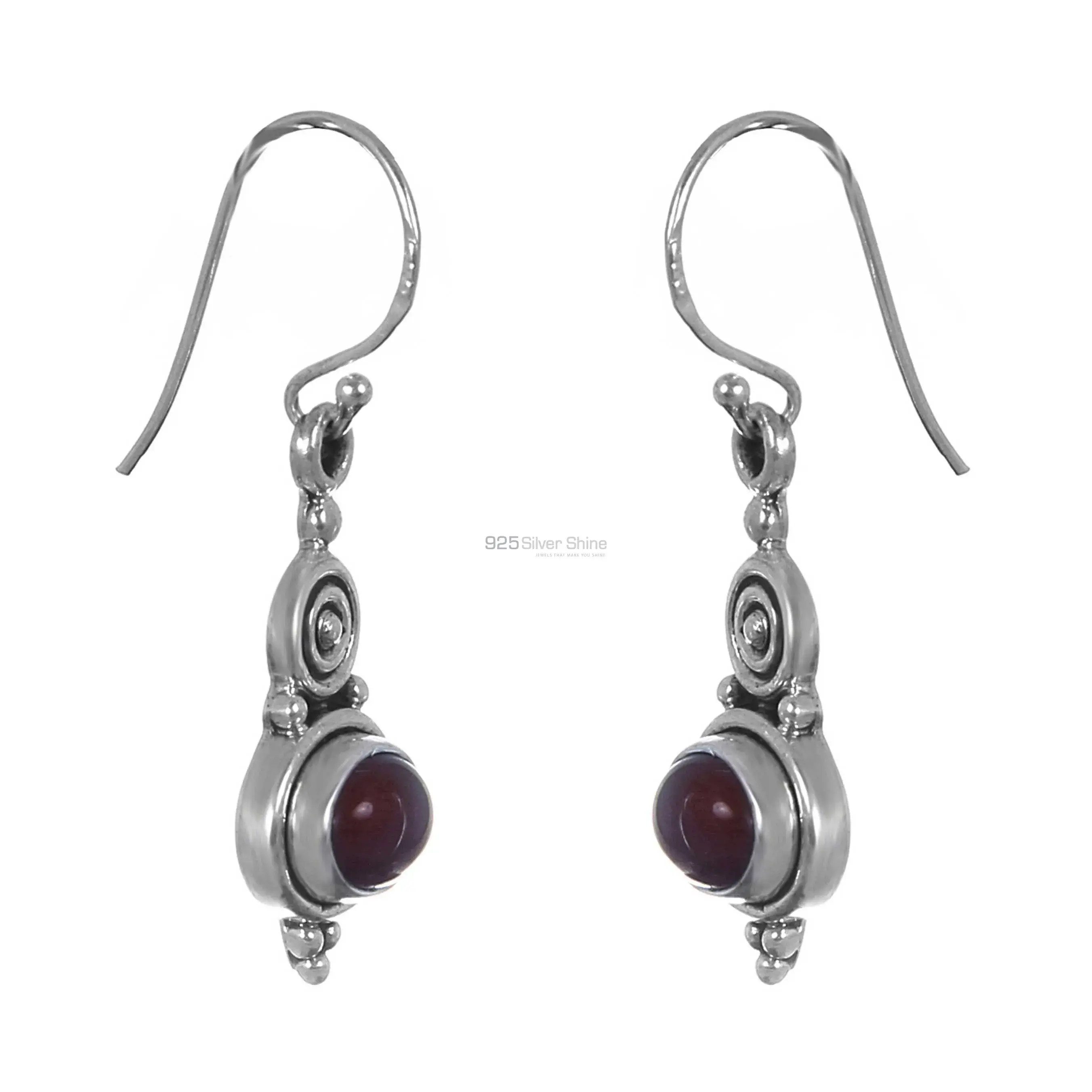 Antique Look Silver Earring In Natural Carnelian Gemstone Jewelry 925SE172_0