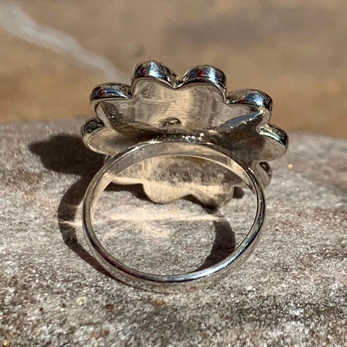 Antique Look Sterling Silver Flower Ring SSR180_2