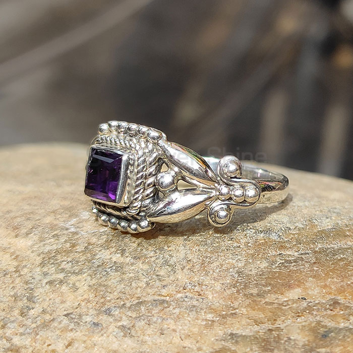 Antique Style Silver Amethyst Gemstone Rings SSR103_0