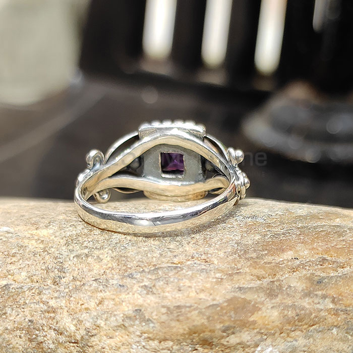 Antique Style Silver Amethyst Gemstone Rings SSR103_2