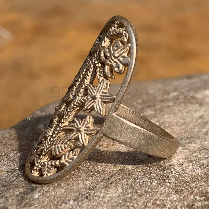 Antique Handmade Flower Ring In Sterling Silver SSR194_0