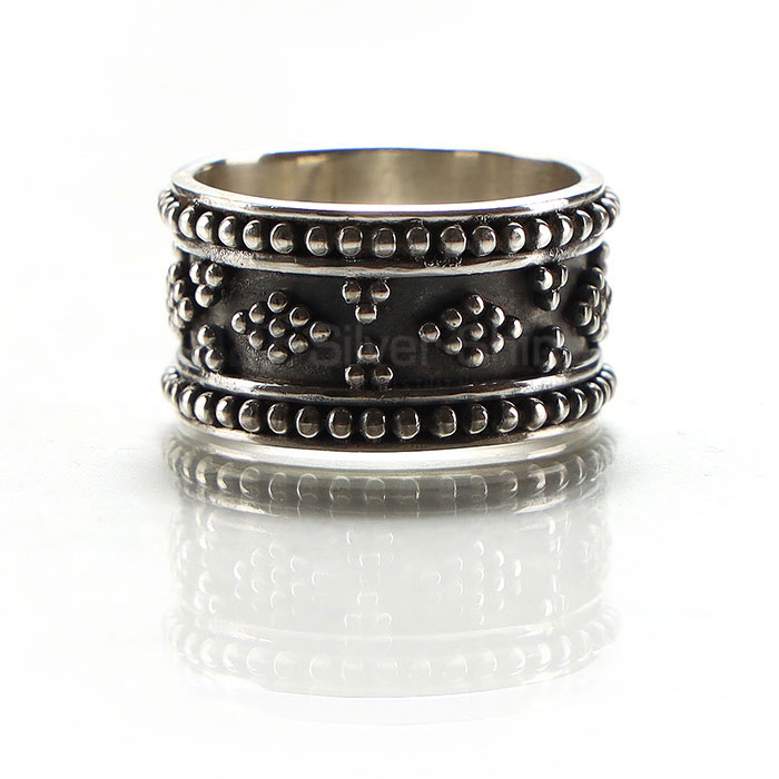 antique vintage oxidized Style Band Ring In Sterling Silver SSR151