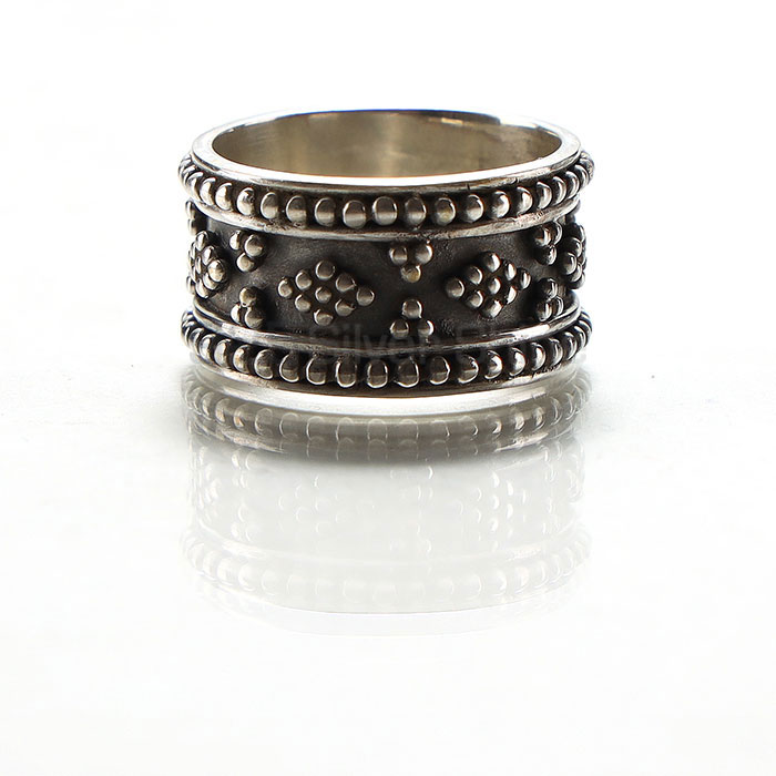 antique vintage oxidized Style Band Ring In Sterling Silver SSR151_0