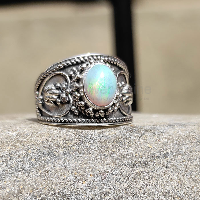 antique vintage Sterling Silver Ring In Natural Opal Gemstone SSR79_0