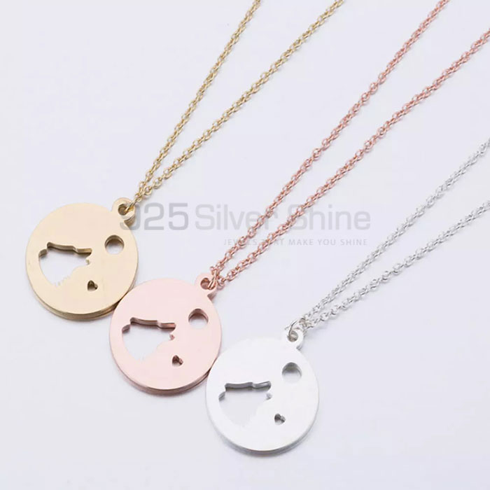Apple Necklace, Animal Minimalist Necklace In 925 Sterling Silver AMN112