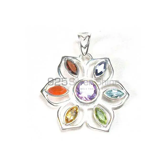 Awesome Look Chakra Pendant With Sterling Silver Jewelry SSCP180