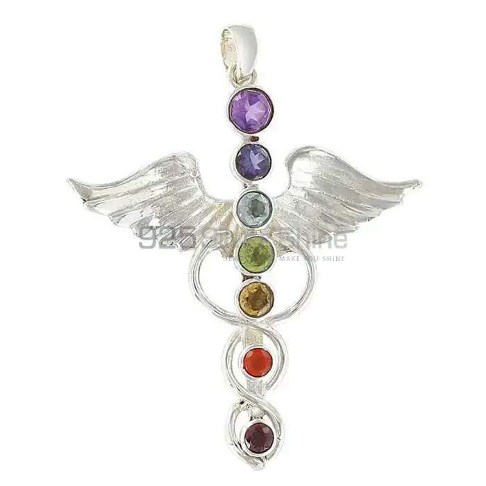 Awesome Look Chakra Yoga pendant With Sterling Silver Jewelry SSCP184