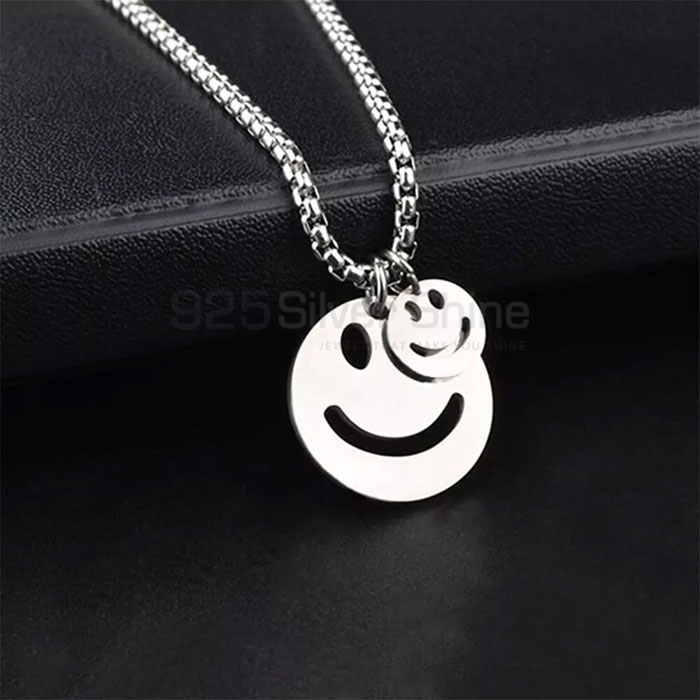 Smiley Charm Necklace In Sterling Silver SMMN436_0