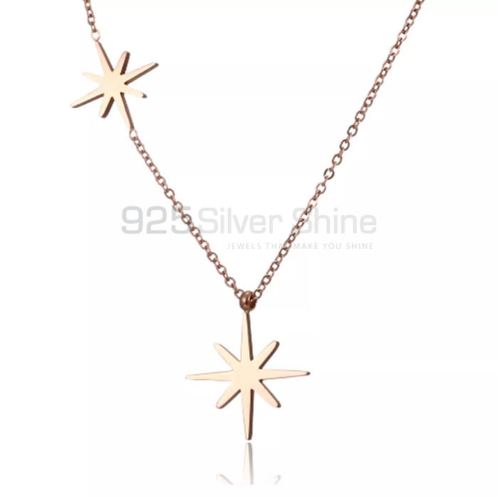 Awesome Look Sterling Silver Chain Necklace With Star Charm STMN520