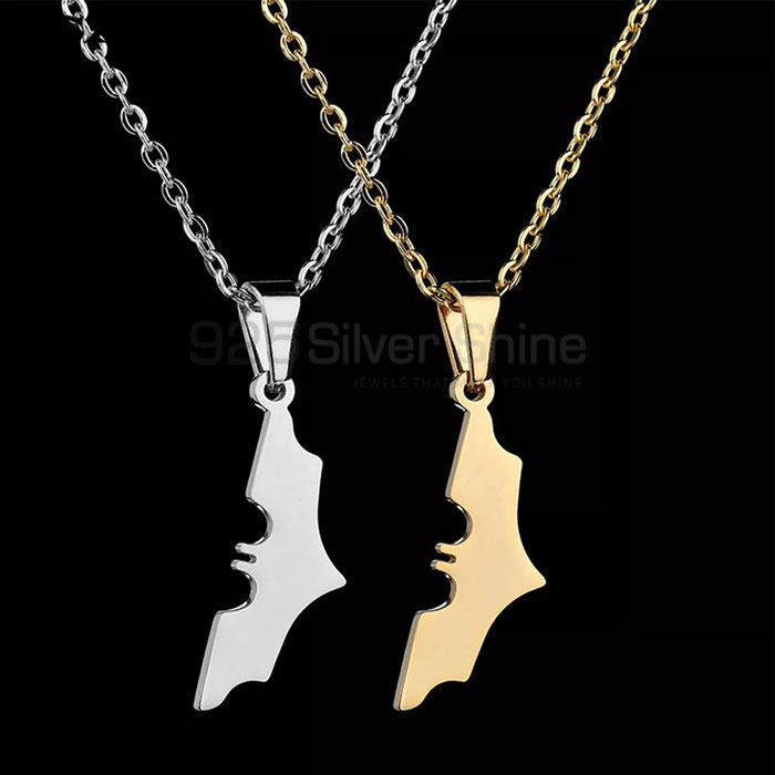 Bat Symbol Necklace, Hand Made Animal Minimalist Necklace In 925 Sterling Silver AMN145_0