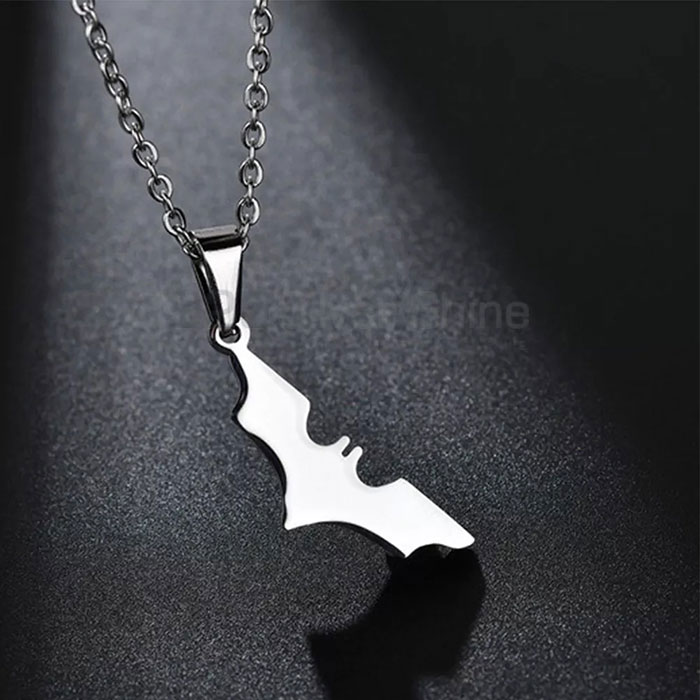 Bat Symbol Necklace, Hand Made Animal Minimalist Necklace In 925 Sterling Silver AMN145_1