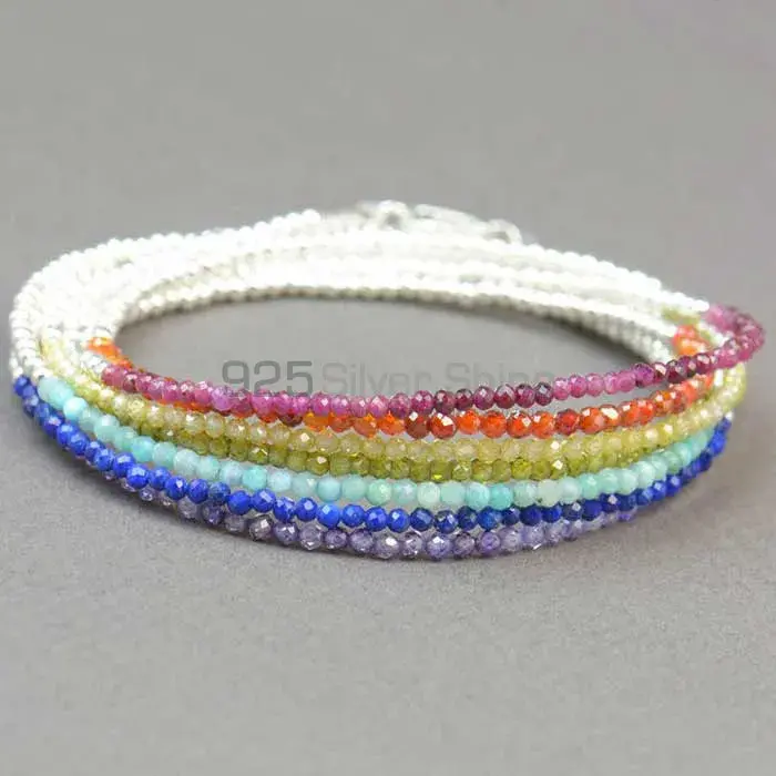 Beads Chakra Bracelet With Sterling Silver Jewelry SSCB104
