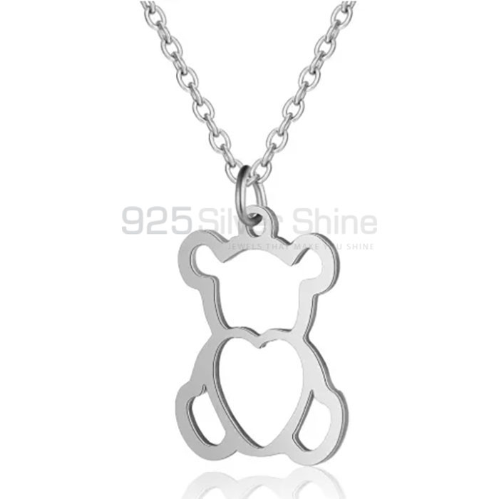 Bear Necklace, Animal Minimalist Necklace In 925 Sterling Silver AMN98
