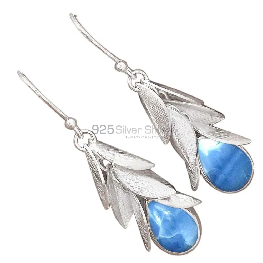 925 Sterling Silver Earrings In Blue Lace Agate Gemstone Jewelry 925SE3022_1